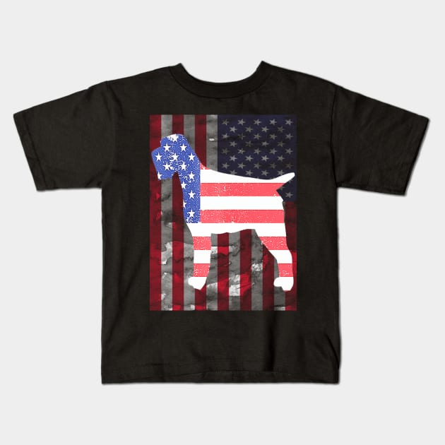 Wirehaired Pointing Griffon American Flag 4th Of July Dog Kids T-Shirt by Jannysingle